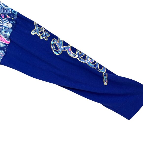 Lilly Pulitzer Finn Top Womens Blue Pima Cotton Modal LS Boat Neck Size XL - Picture 3 of 13